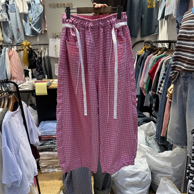 YESFREE韓國直郵實拍女士新品推薦職業人氣26春夏休閑褲格紋YESFREE休閑褲圖色1