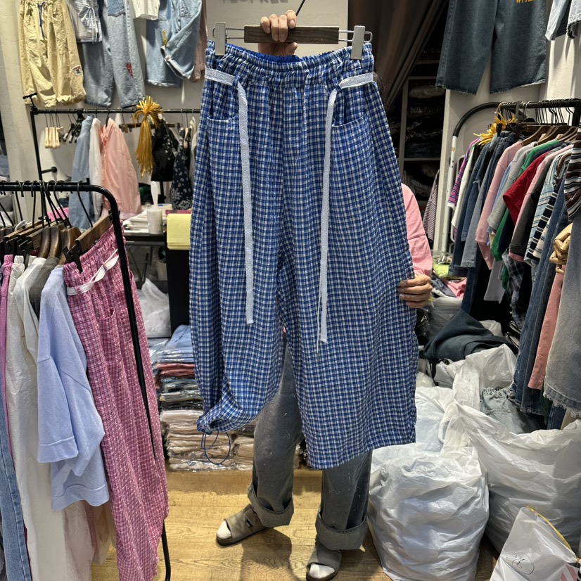 YESFREE韓國直郵實拍女士新品推薦職業人氣26春夏休閑褲格紋YESFREE休閑褲圖色2