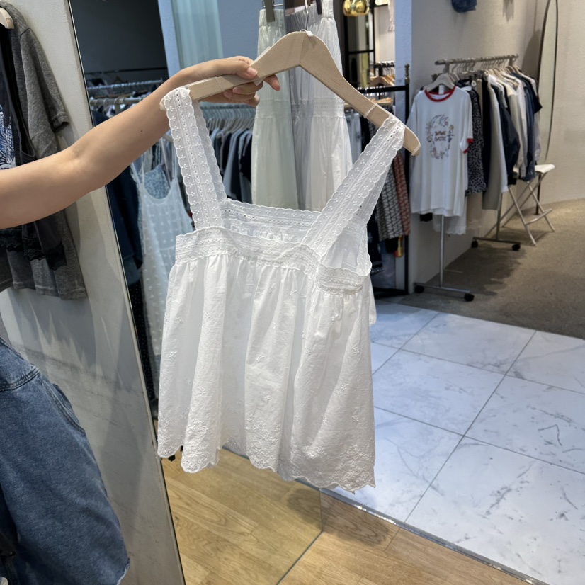 TARA韓國直郵女士新品26夏季時尚推薦休閑吊帶背心蕾絲無袖TARA吊帶/背心