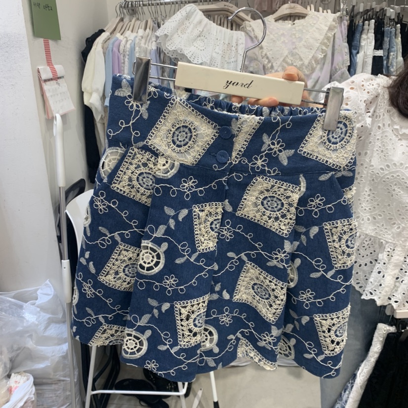 YARD韓國東大門直郵女裝新品推薦26春夏職業熱賣短褲刺繡YARD短褲圖色1