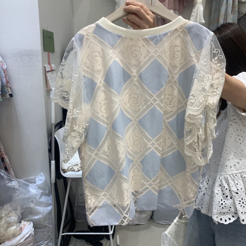 YARD韓國代購女裝新款熱賣人氣26春夏休閑26夏季襯衫蕾絲衫YARD襯衫/蕾絲衫