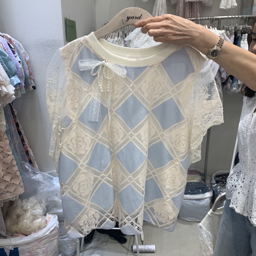 YARD韓國代購女裝新款熱賣人氣26春夏休閑26夏季襯衫蕾絲衫YARD襯衫/蕾絲衫圖色1