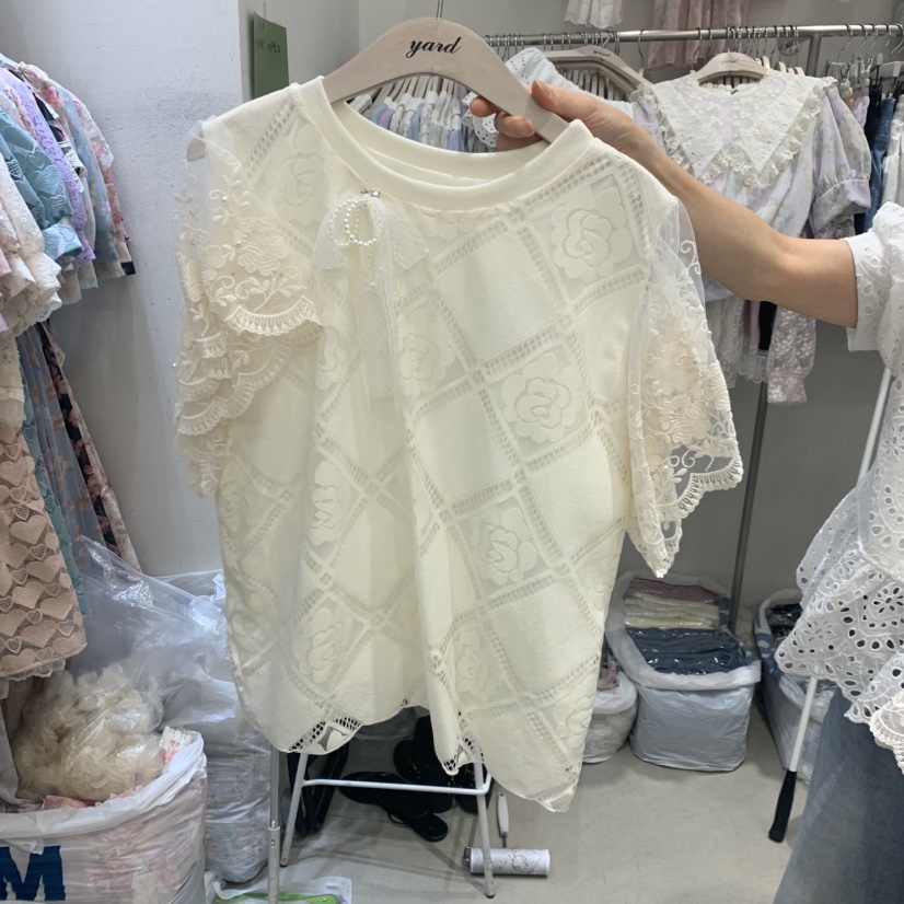 YARD韓國代購女裝新款熱賣人氣26春夏休閑26夏季襯衫蕾絲衫YARD襯衫/蕾絲衫圖色2