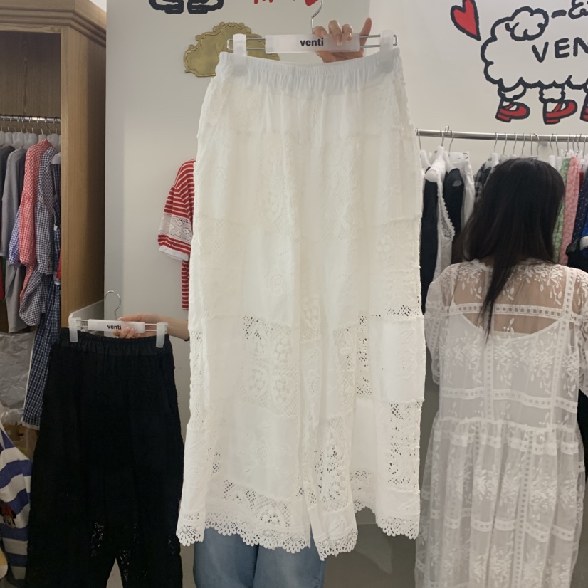 VENTI韓國東大門直郵女士新品休閑時尚職業推薦休閑褲蕾絲VENTI休閑褲圖色1