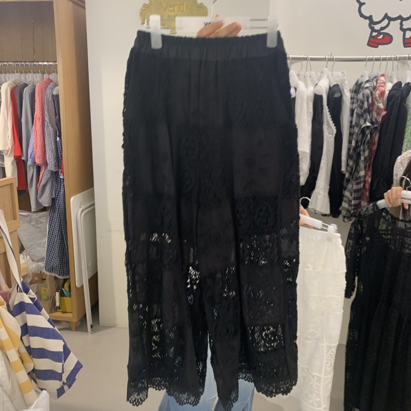 VENTI韓國東大門直郵女士新品休閑時尚職業推薦休閑褲蕾絲VENTI休閑褲圖色2