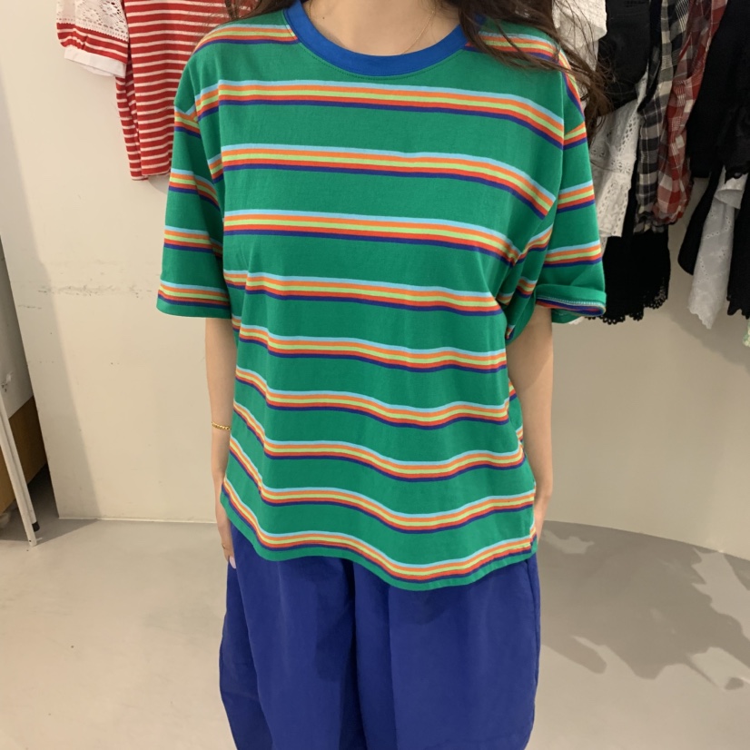 VENTI東大門實拍韓國女裝新品職業時尚人氣26夏季T恤條紋VENTIT恤圖色4
