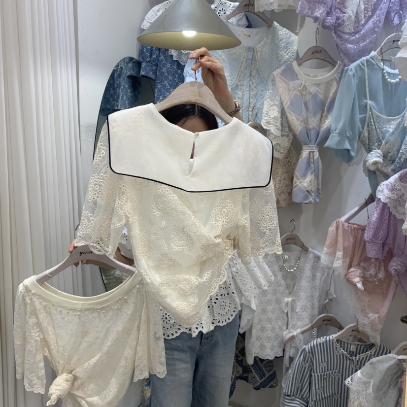 YARD韓國直郵女士新品熱賣職業26夏季休閑人氣襯衫蕾絲衫YARD襯衫/蕾絲衫