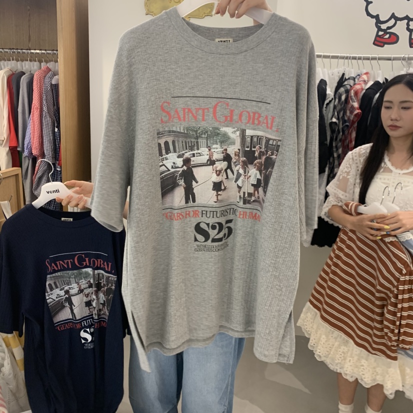 VENTI東大門實拍韓國女士新款26夏季時尚推薦熱賣26春夏T恤VENTIT恤圖色2