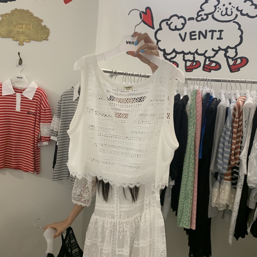VENTI韓國直郵實拍女士新品休閑職業推薦吊帶背心撞色無袖VENTI吊帶/背心圖色1