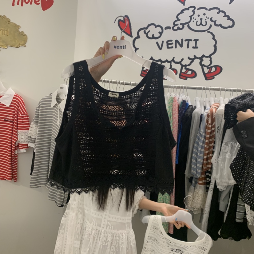 VENTI韓國直郵實拍女士新品休閑職業推薦吊帶背心撞色無袖VENTI吊帶/背心圖色2