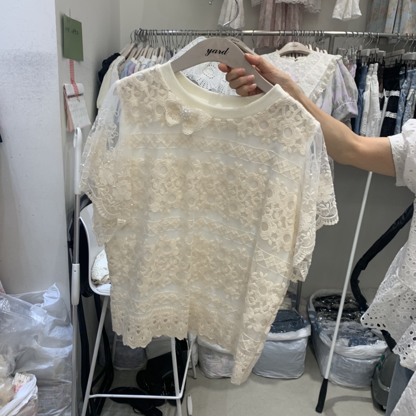 YARD韓國直郵實拍女士新品時尚休閑26夏季26春夏襯衫蕾絲衫YARD襯衫/蕾絲衫圖色1