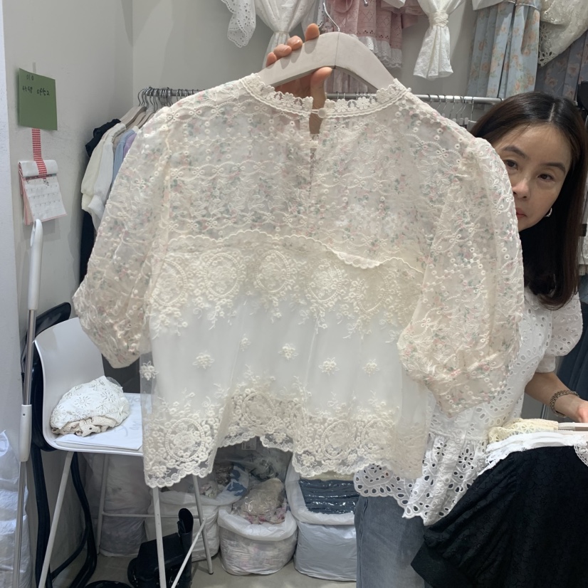 YARD韓國代購女士新款26春夏熱賣26夏季休閑襯衫蕾絲衫蕾絲YARD襯衫/蕾絲衫