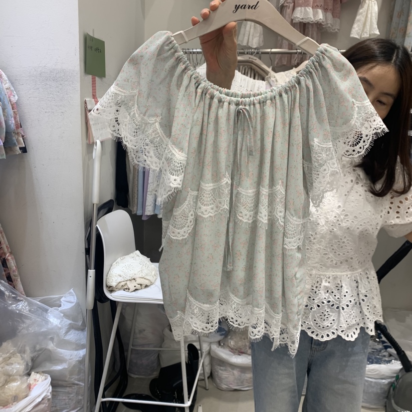 YARD韓國東大門代購女士新品人氣時尚熱賣休閑襯衫蕾絲衫YARD襯衫/蕾絲衫圖色1