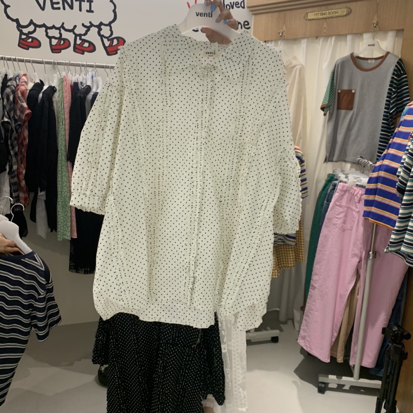 VENTI東大門實拍韓國女裝新品休閑職業熱賣推薦襯衫蕾絲衫VENTI襯衫/蕾絲衫圖色1