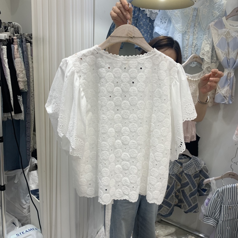 YARD韓國直郵女士新款26夏季熱賣推薦襯衫蕾絲衫絲帶開衫YARD襯衫/蕾絲衫