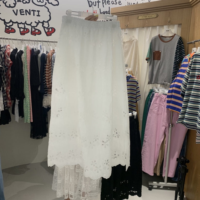 VENTI韓國直郵女裝新品時尚熱賣推薦職業人氣26春夏長裙蕾絲VENTI長裙