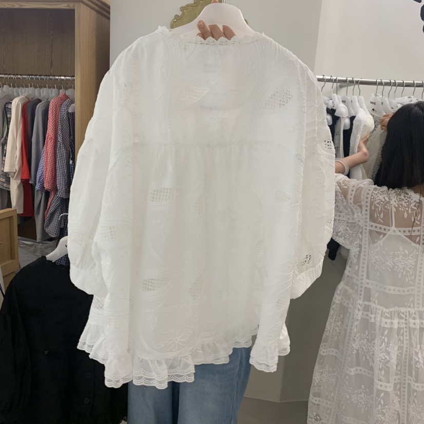 VENTI韓國東大門代購女士新款人氣熱賣26夏季襯衫蕾絲衫蕾絲VENTI襯衫/蕾絲衫