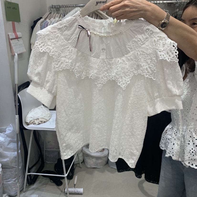 YARD韓國直郵女士新款26春夏人氣推薦熱賣時尚襯衫蕾絲衫YARD襯衫/蕾絲衫圖色2