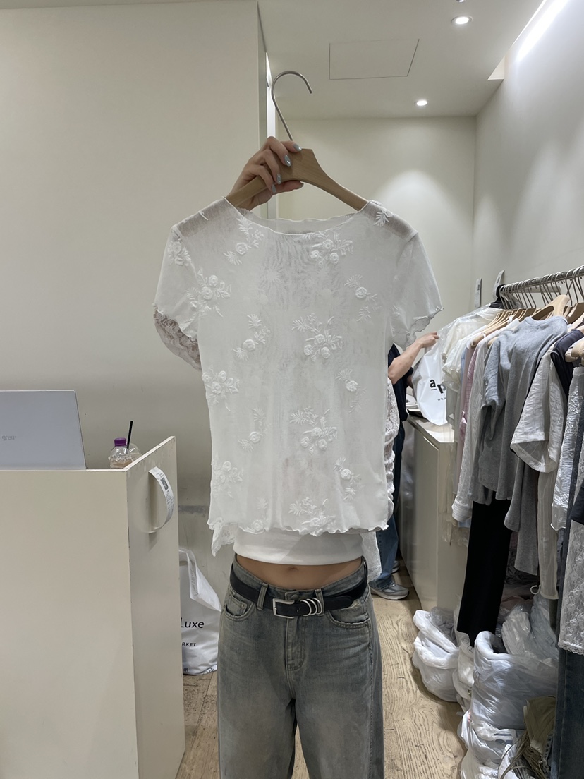 FLOWER-L韓國直郵女裝新品26夏季時尚推薦休閑人氣職業T恤FLOWER-LT恤圖色3