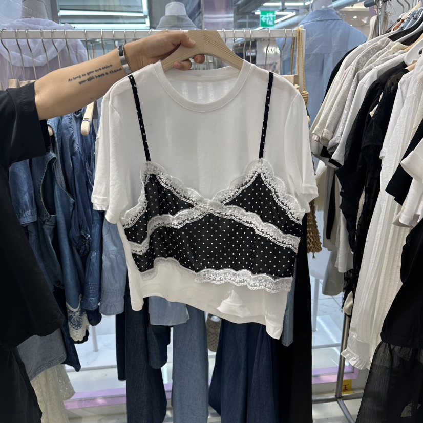 JH.STUDIO-Q韓國直郵實拍女裝新品26夏季熱賣T恤假兩件JH.STUDIO-QT恤圖色1