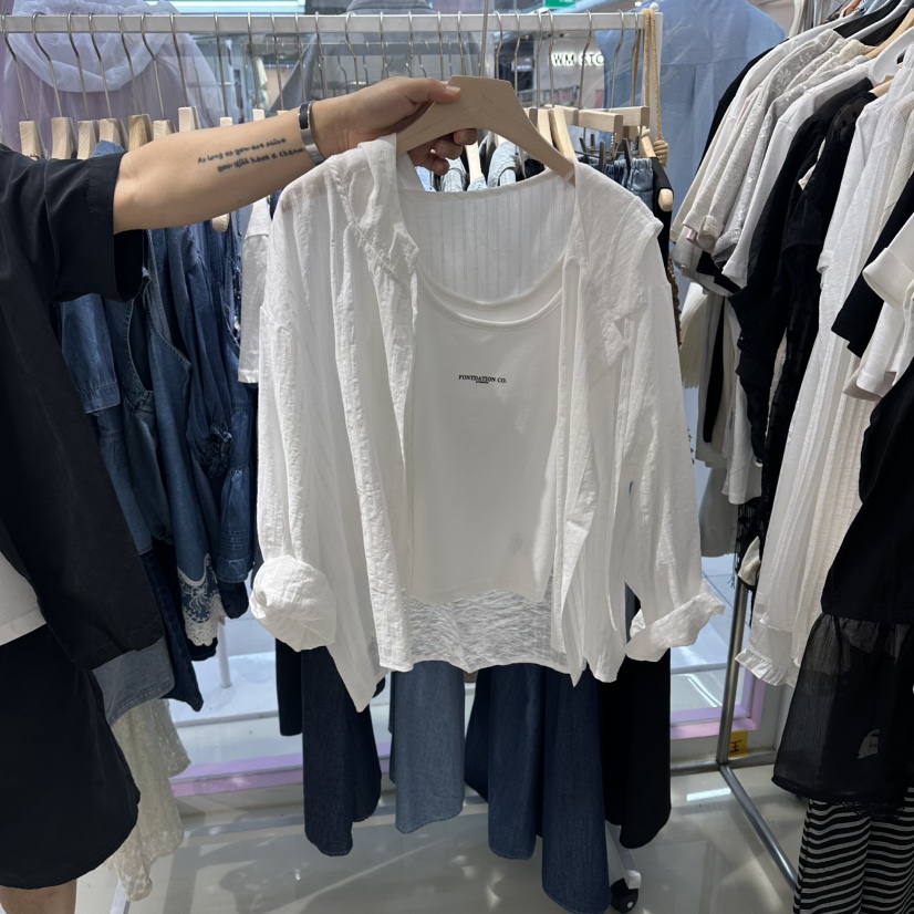 JH.STUDIO-Q韓國直郵女裝新款職業推薦套裝連帽衫套裝無袖JH.STUDIO-Q套裝圖色2