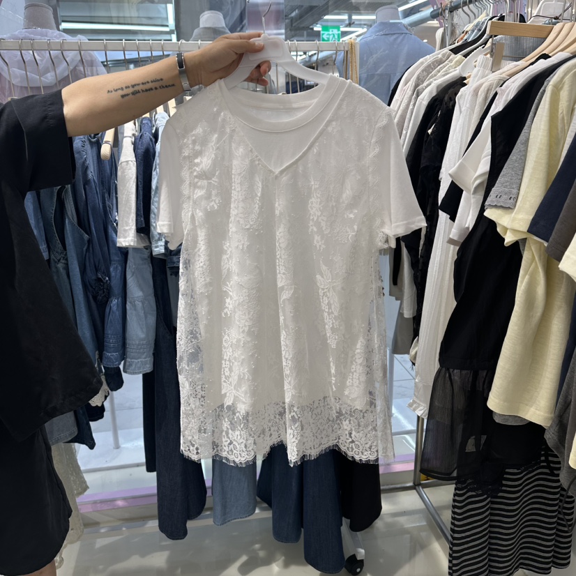 JH.STUDIO-Q韓國東大門直郵女士新款推薦套裝蕾絲花兩件套純棉JH.STUDIO-Q套裝圖色1