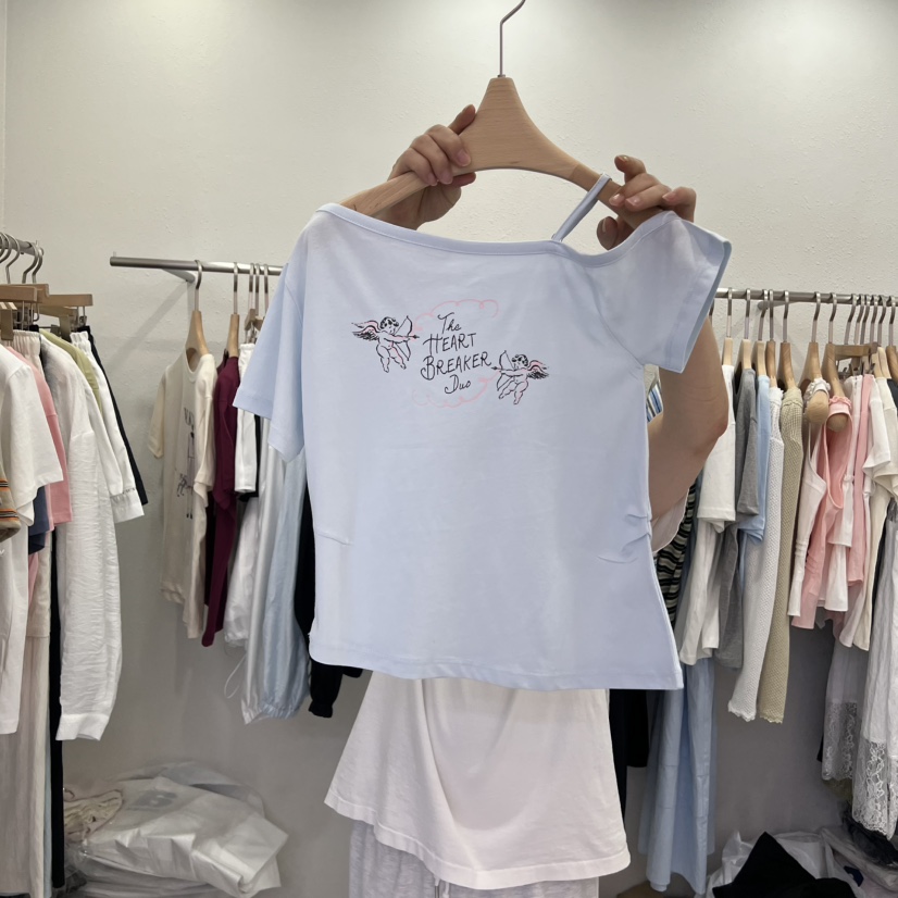 LELEN韓國東大門直郵女士新品26春夏熱賣職業推薦時尚T恤LELENT恤圖色2
