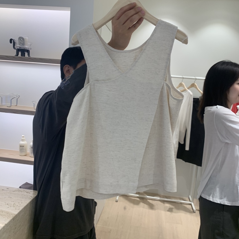 LIFFEY韓國直郵實拍女士新款時尚人氣休閑熱賣吊帶背心亞麻LIFFEY吊帶/背心