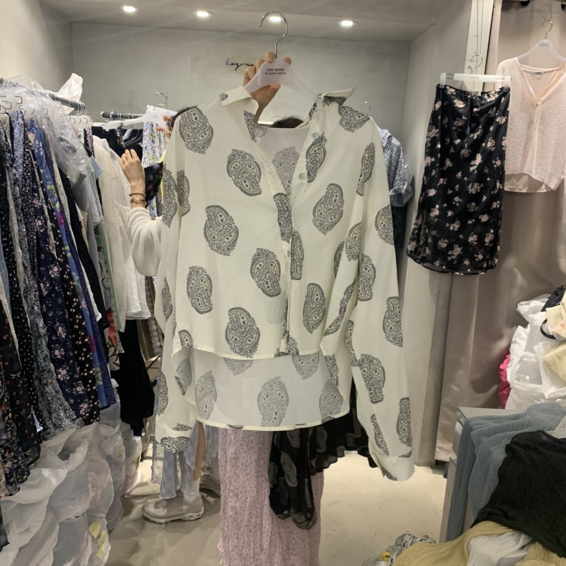 LOGROAD韓國東大門直郵女士新品26春夏熱賣人氣襯衫蕾絲衫LOG ROAD襯衫/蕾絲衫圖色1