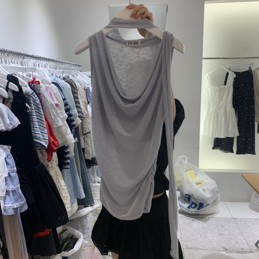 TYCHE東大門實拍韓國女士新品職業時尚26夏季吊帶背心露背圍巾TYCHE吊帶/背心圖色1