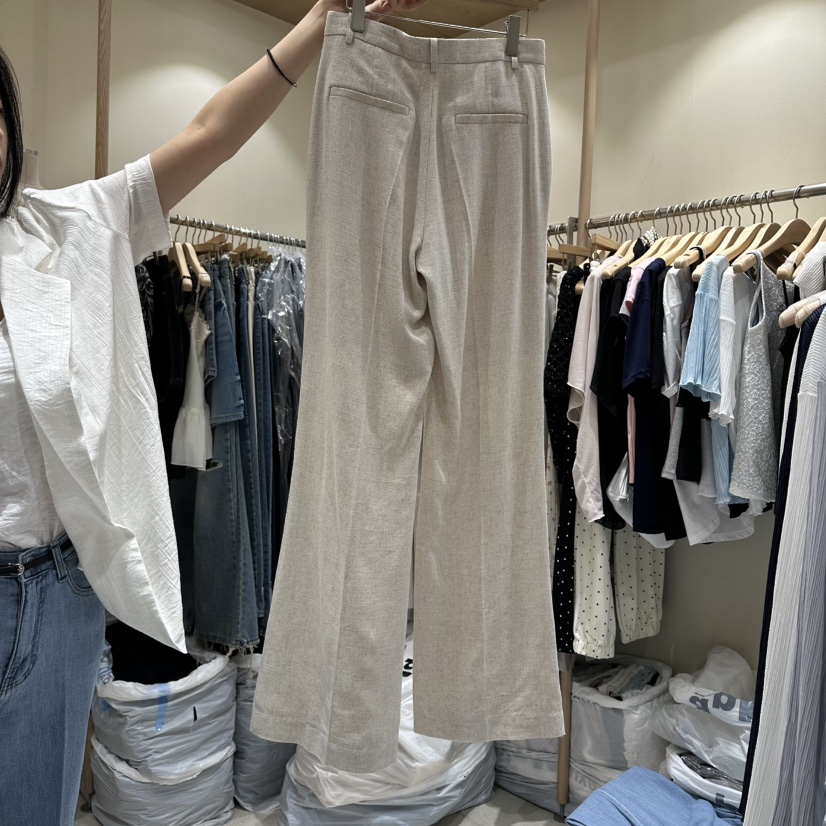 VINTAGE VIBE韓國代購女士新品推薦時尚熱賣休閑休閑褲亞麻VINTAGE VIBE休閑褲