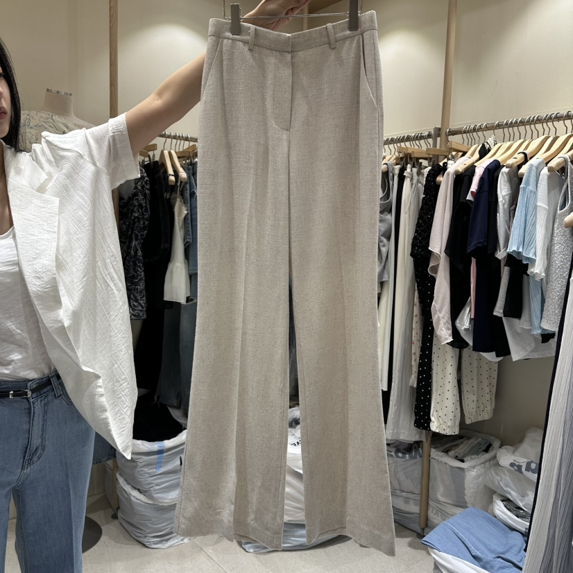 VINTAGE VIBE韓國代購女士新品推薦時尚熱賣休閑休閑褲亞麻VINTAGE VIBE休閑褲圖色1