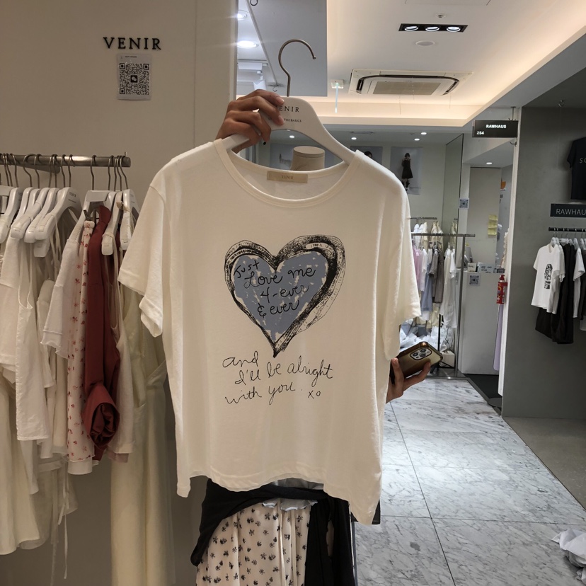 VENIR-a韓國東大門直郵女士新品26春夏時尚熱賣人氣T恤染色VENIR-aT恤圖色1