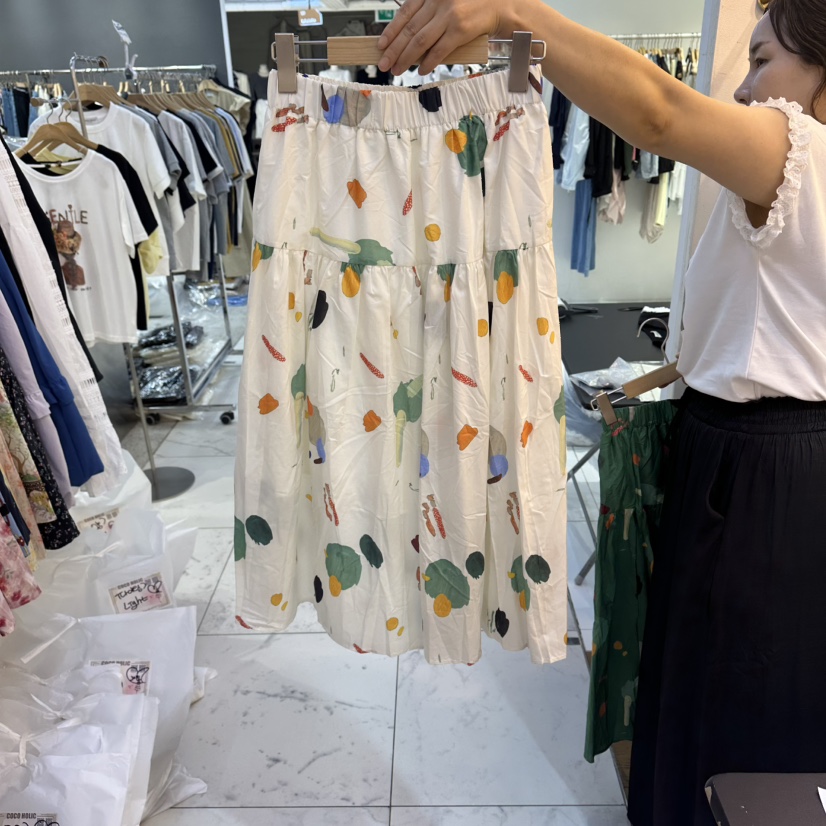 COCO HOLIC韓國直郵女裝新款26春夏人氣熱賣職業長裙印花COCO HOLIC長裙