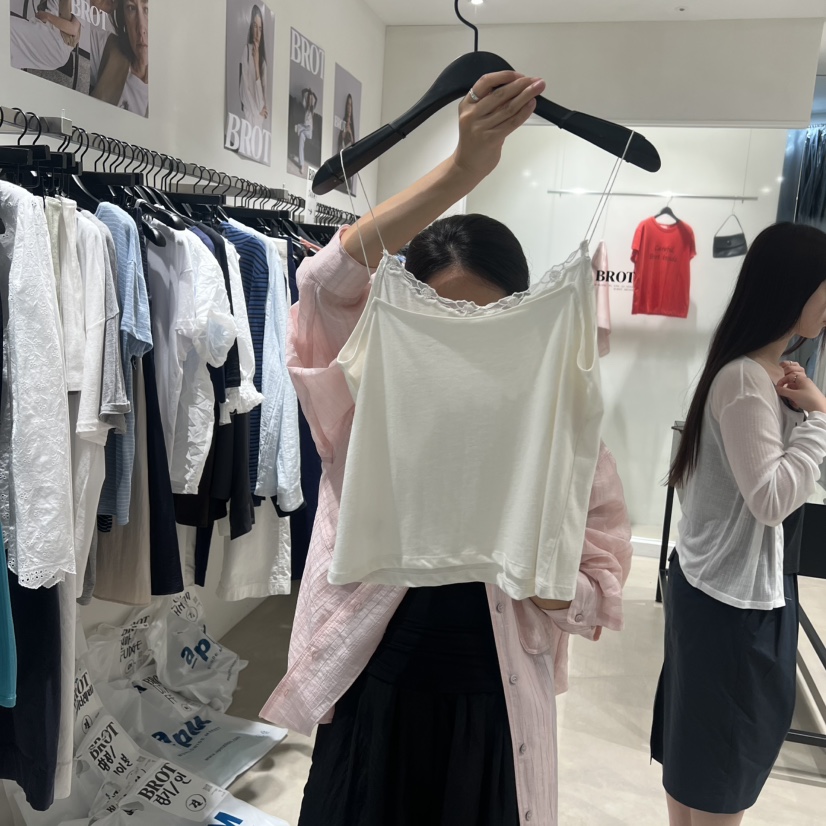 BROT韓國代購女裝新品推薦26夏季職業吊帶背心不含花朵無袖BROT吊帶/背心