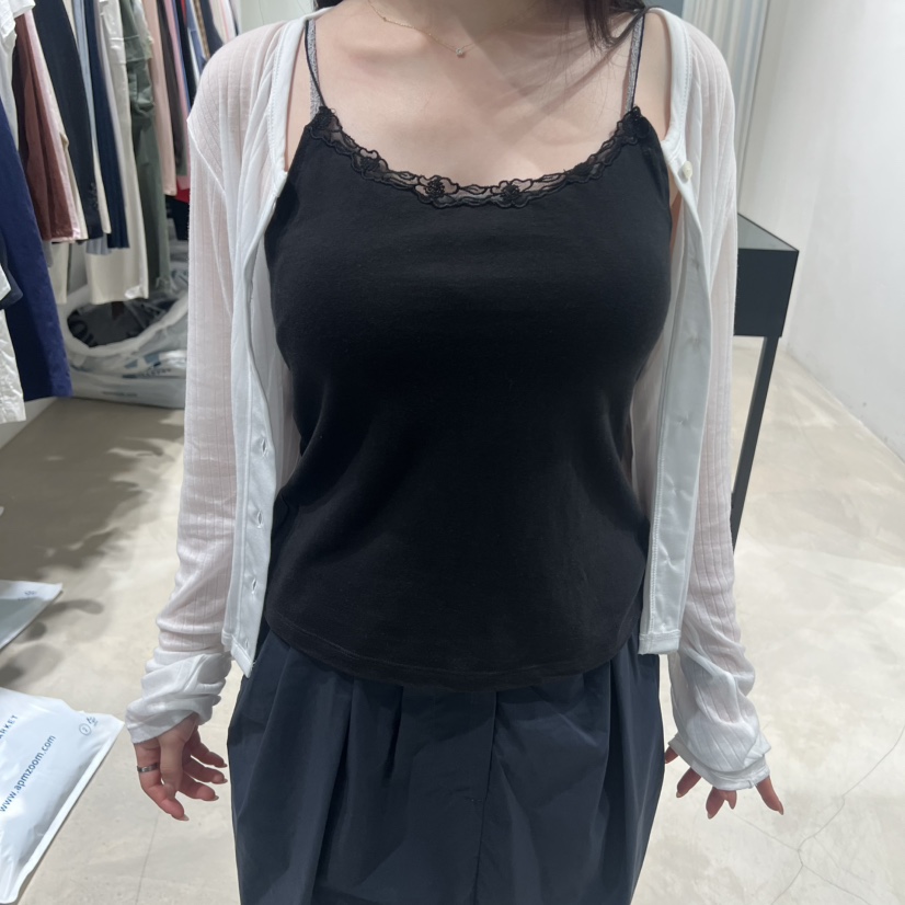 BROT韓國代購女裝新品推薦26夏季職業吊帶背心不含花朵無袖BROT吊帶/背心圖色2