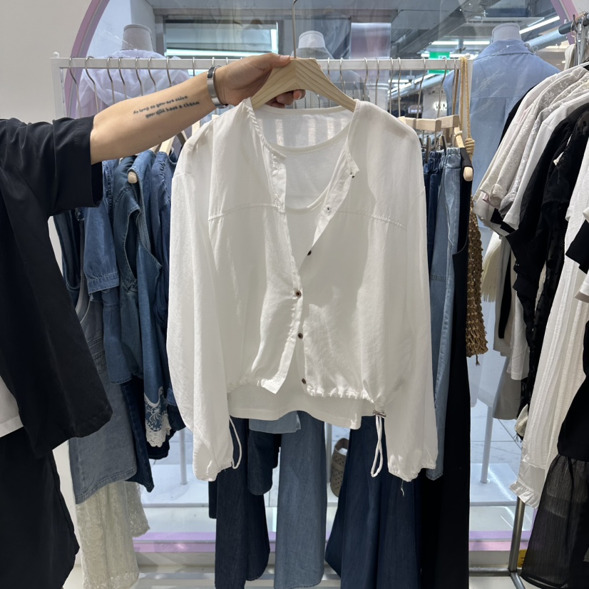 JH.STUDIO-Q韓國直郵女士新款休閑套裝系帶套裝圓領無袖紐扣JH.STUDIO-Q套裝圖色1