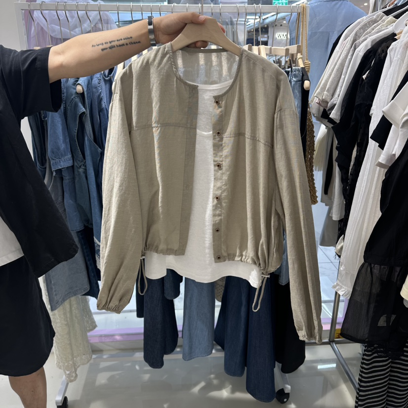 JH.STUDIO-Q韓國直郵女士新款休閑套裝系帶套裝圓領無袖紐扣JH.STUDIO-Q套裝圖色2