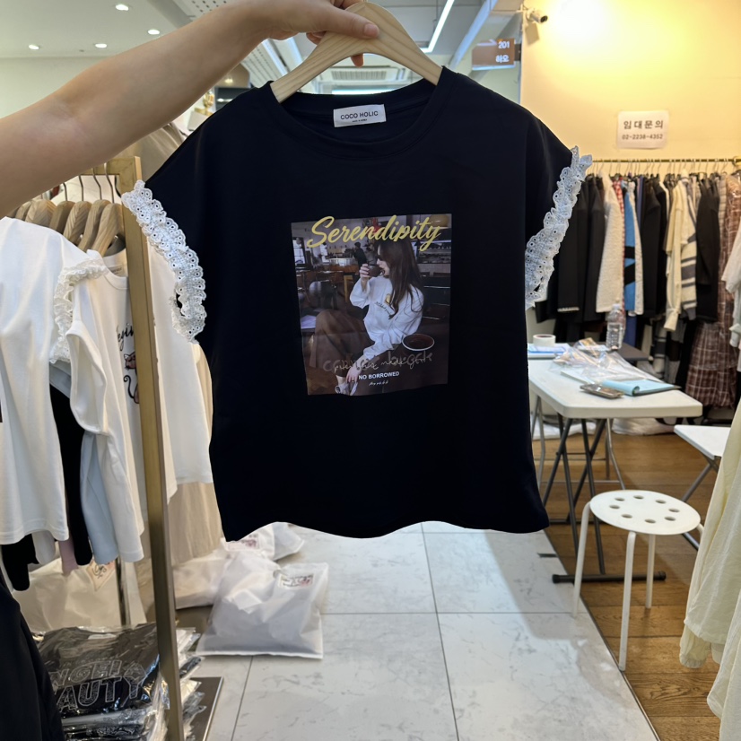 COCO HOLIC韓國東大門代購女士新款推薦熱賣人氣26春夏T恤COCO HOLICT恤圖色2