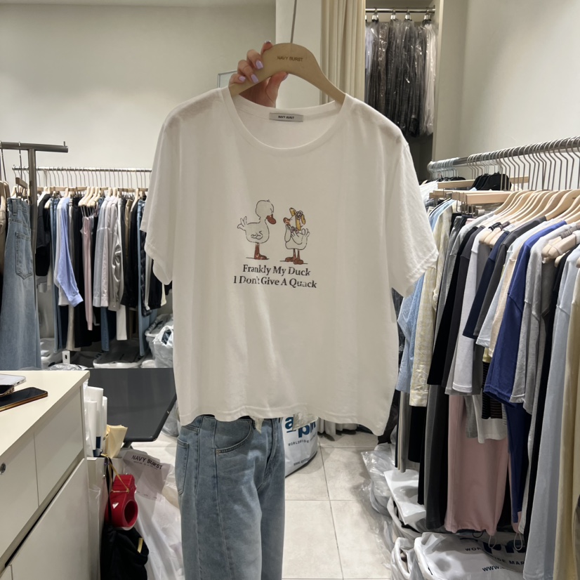 NAVYBURST韓國代購女裝新品職業時尚休閑26春夏26夏季T恤鴨NAVY BURSTT恤圖色2