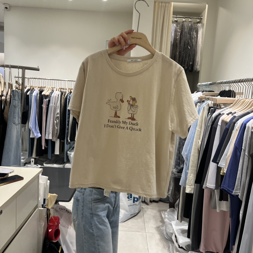 NAVYBURST韓國代購女裝新品職業時尚休閑26春夏26夏季T恤鴨NAVY BURSTT恤圖色3