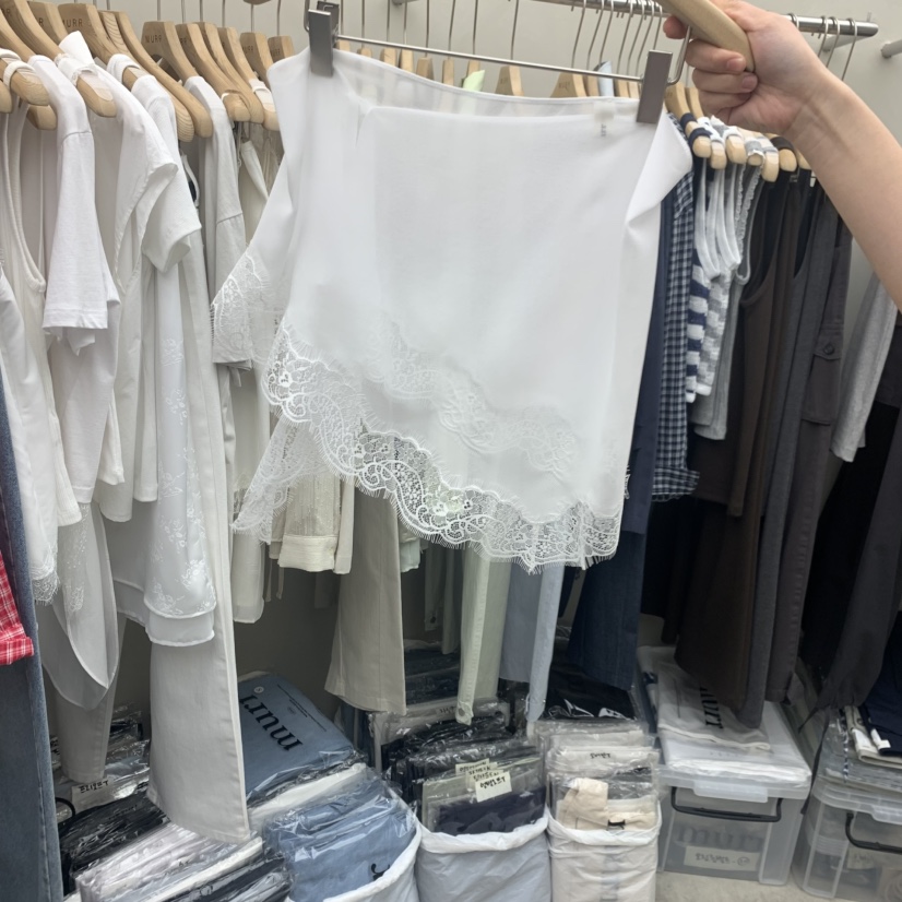 MURR韓國代購女士新款職業人氣推薦26夏季26春夏短裙雪紡蕾絲MURR短裙