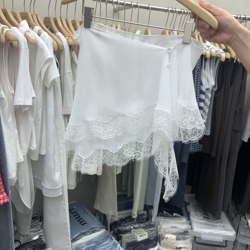 MURR韓國代購女士新款職業人氣推薦26夏季26春夏短裙雪紡蕾絲MURR短裙圖色1