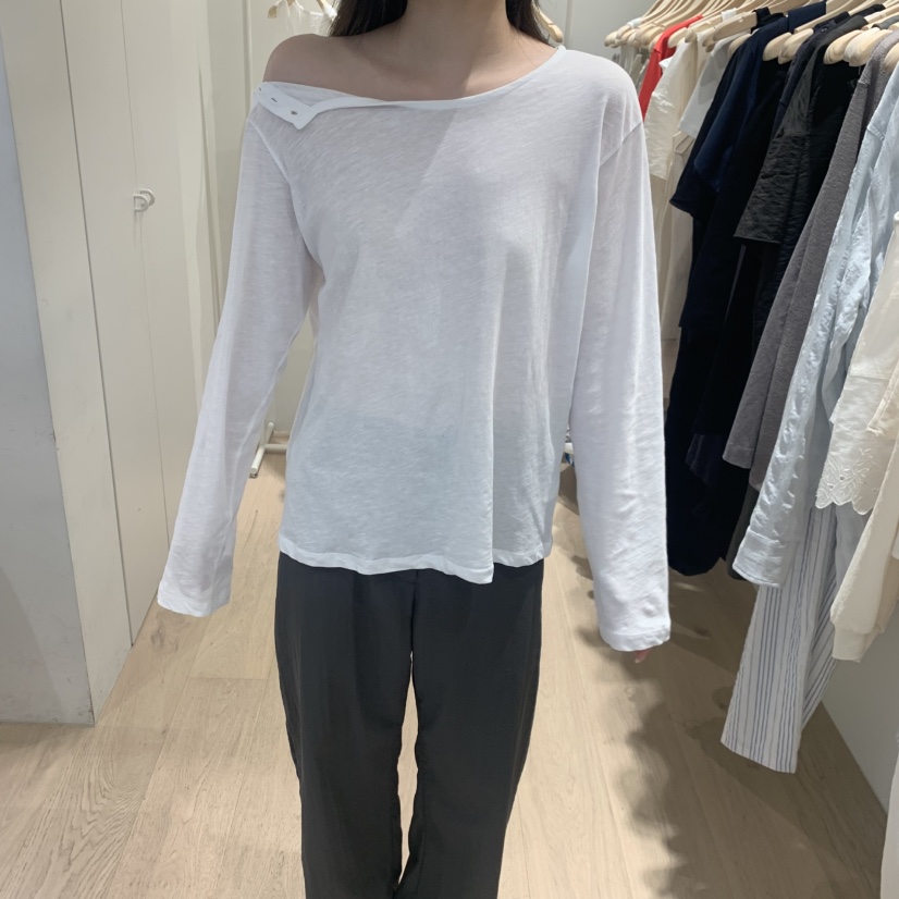LIFFEY東大門實拍韓國女裝新品熱賣時尚職業26夏季長袖T恤紐扣LIFFEY長袖T恤圖色2