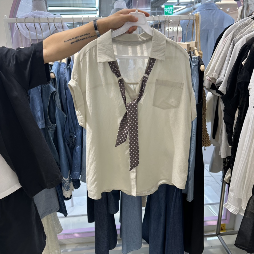 JH.STUDIO-Q韓國直郵實拍女裝新品職業襯衫蕾絲衫含領帶圍巾JH.STUDIO-Q襯衫/蕾絲衫圖色2