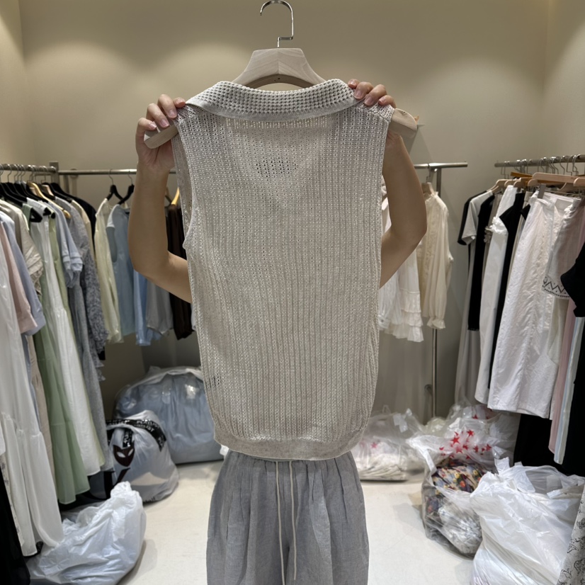 HER/PLAYLIST韓國直郵女裝新款推薦休閑吊帶背心針織無袖HER/PLAYLIST吊帶/背心