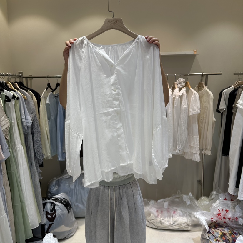 HER/PLAYLIST韓國直郵實拍女裝新款26夏季襯衫蕾絲衫天絲防曬HER/PLAYLIST襯衫/蕾絲衫圖色1