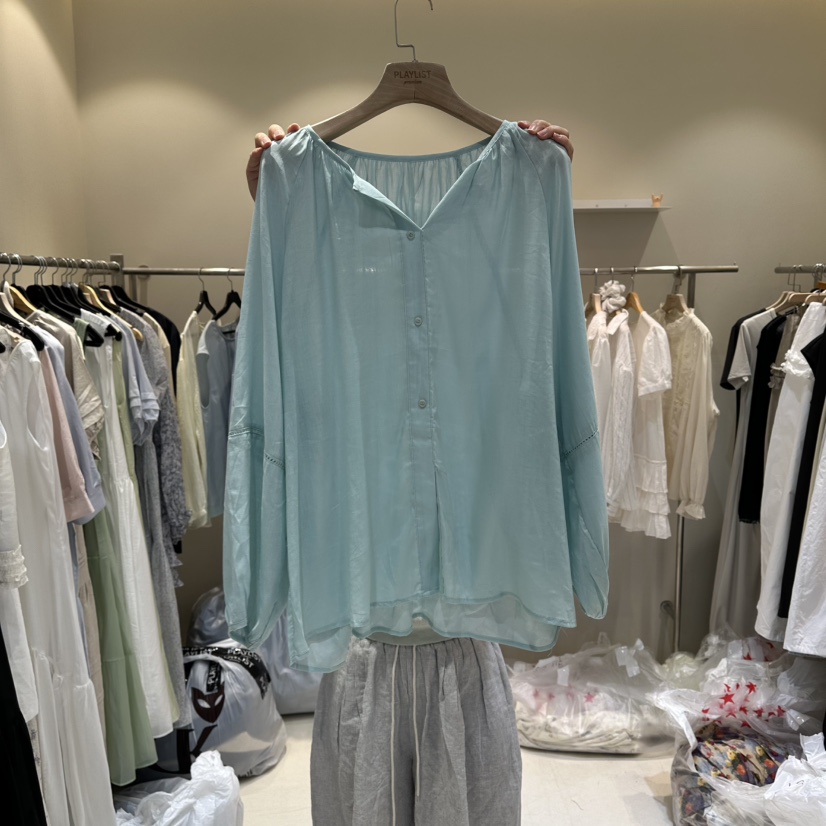 HER/PLAYLIST韓國直郵實拍女裝新款26夏季襯衫蕾絲衫天絲防曬HER/PLAYLIST襯衫/蕾絲衫圖色3