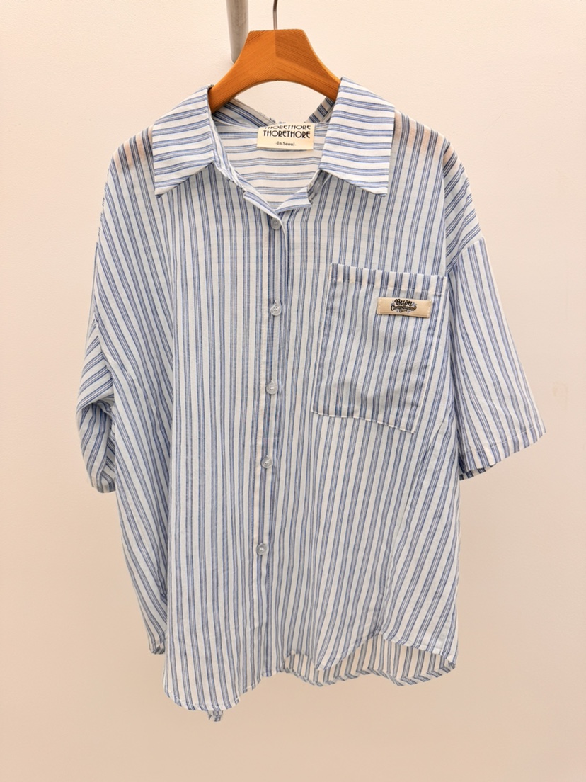 THORE韓國東大門直郵女裝新品26夏季推薦休閑襯衫蕾絲衫亞麻THORE襯衫/蕾絲衫圖色1