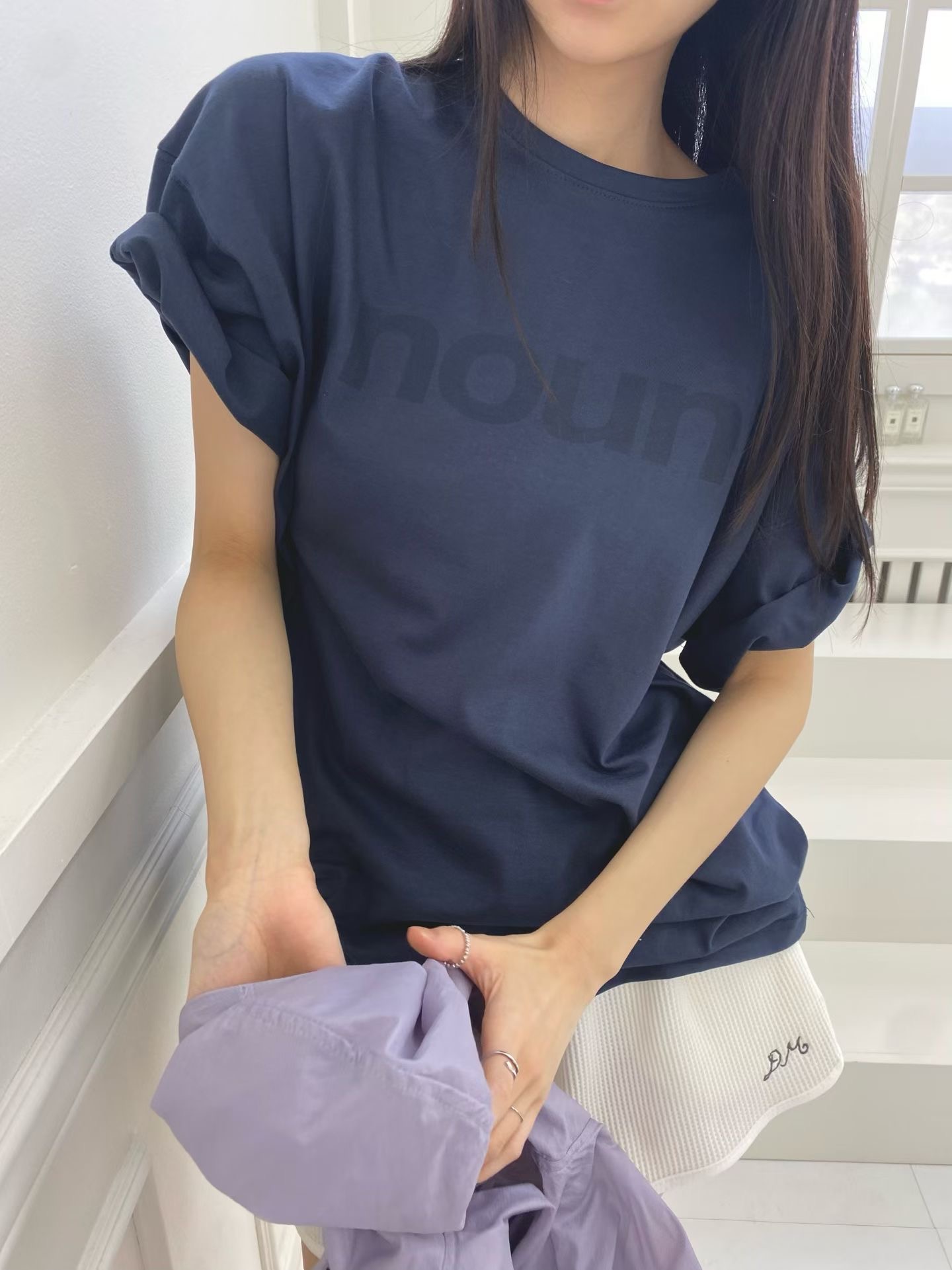 ONTHEMOOD韓國東大門直郵女裝新品推薦人氣時尚26春夏T恤RIPPLET恤圖色1